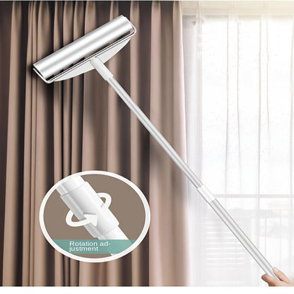 Extra-Long Adhesive Lint Roller with 49-Inch Segmented Handle and One Refill Roll for Pet Hair Cleanup
