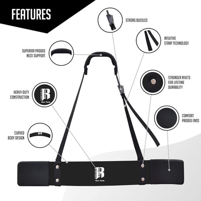 Arm Blaster for Biceps & Triceps – Heavy Duty Aluminum Bicep Curl Isolator, Adjustable Strap with Neck & Elbow Pads