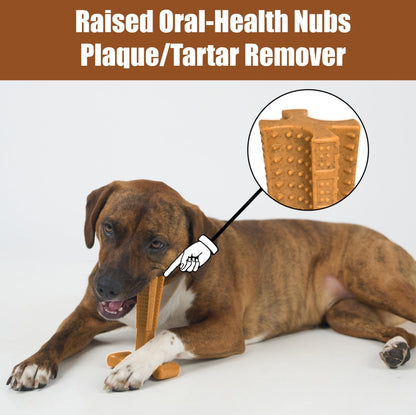 Dog Dental Chew Toy T-Shape with Textured Ridges & Ergonomic Grip – Non-Splintering Durable Chew Toy for Aggressive Chewers
