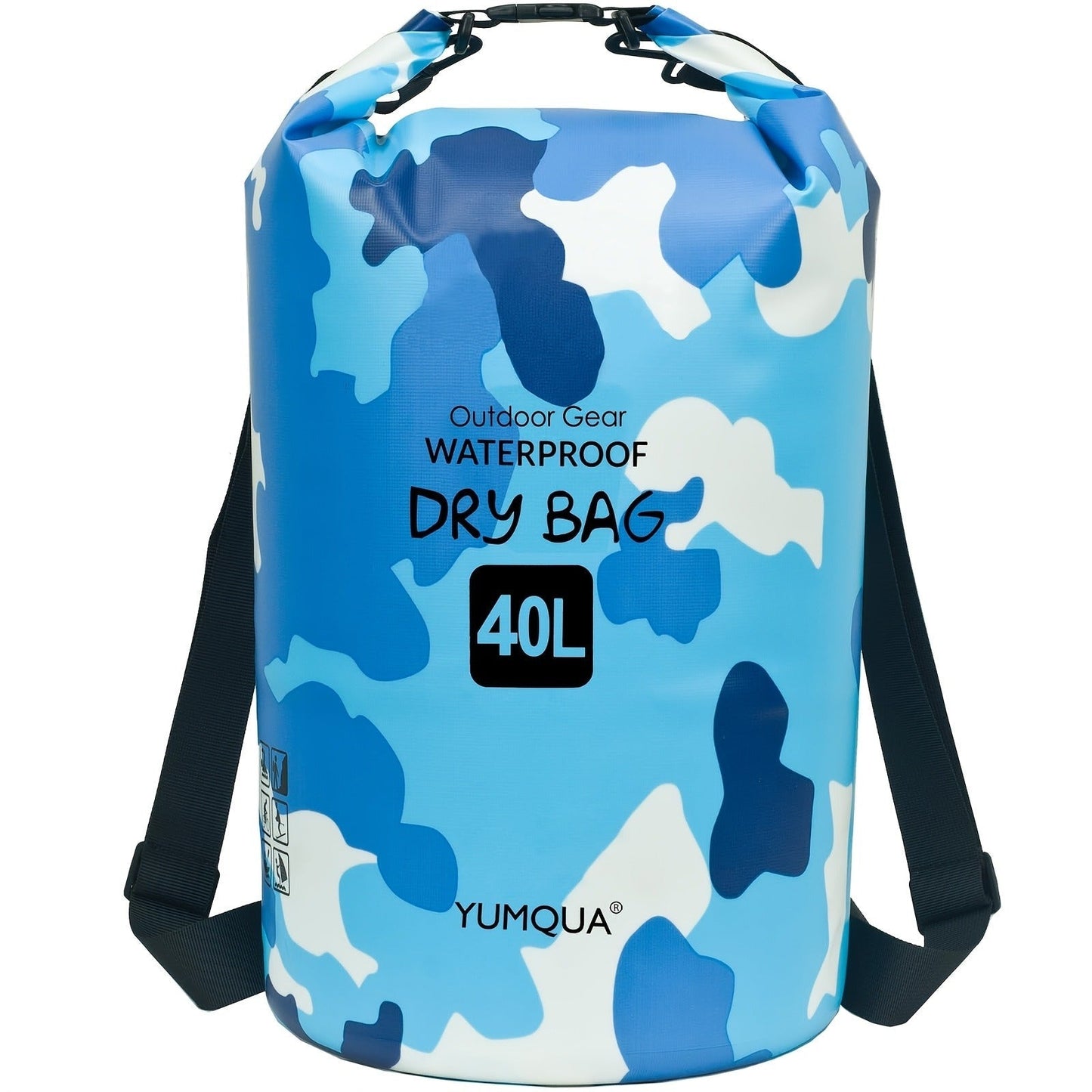 Waterproof Dry Bag Backpack 40L Roll Top Lock Closure PVC Floating Storage Bag for Kayaking Boating Swimming Hiking Camping Fishing Black