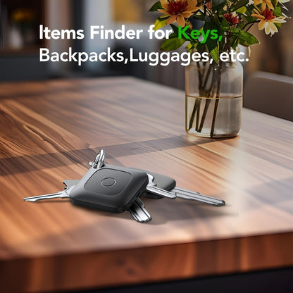 Round Bluetooth Item Finder in One-, Two- or Four-Pack Black Options with 1.43-Inch Case and Key Ring