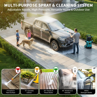 Pressure Washer 5000PSI Electric Power Washer 2.4-3.6GPM Adjustable 8-Level Touch Screen 34" Tall for Garden, Patio and Yard Use
