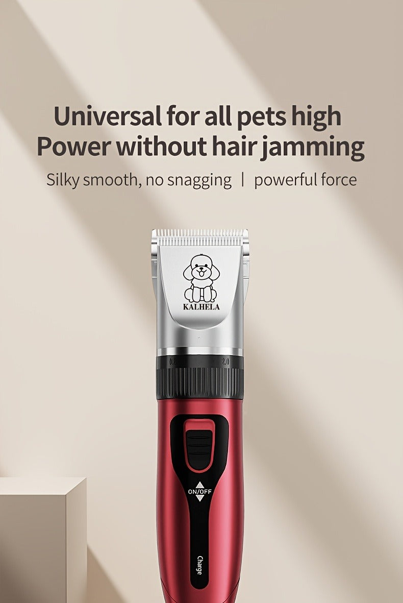 Pet Grooming Clippers Rechargeable with LED Display – Cordless Electric Dog Cat Hair Clipper, Detachable Blades 4 Guide Combs Low Noise