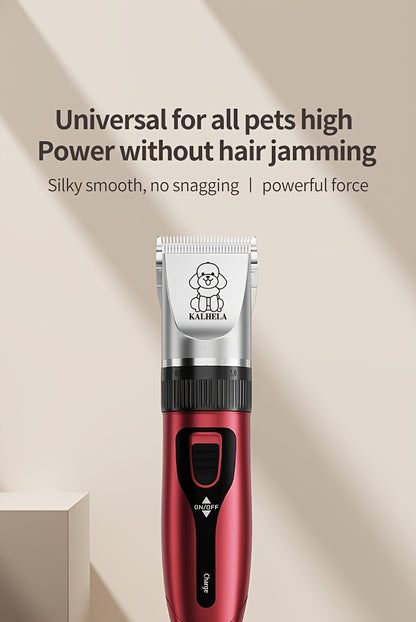 Pet Grooming Clippers Rechargeable with LED Display – Cordless Electric Dog Cat Hair Clipper, Detachable Blades 4 Guide Combs Low Noise