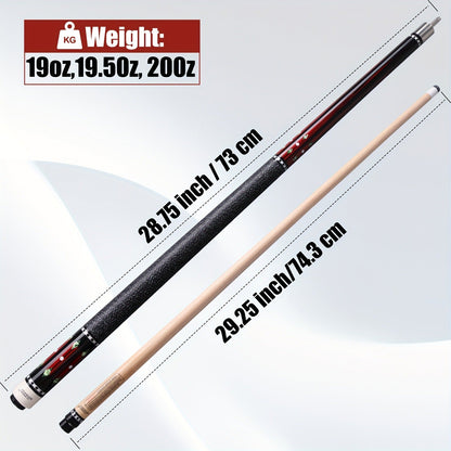 58-Inch Canadian Maple Pool Cue with 12.5mm Tip, Irish-Linen Wrap and Five SA-Series Design Codes