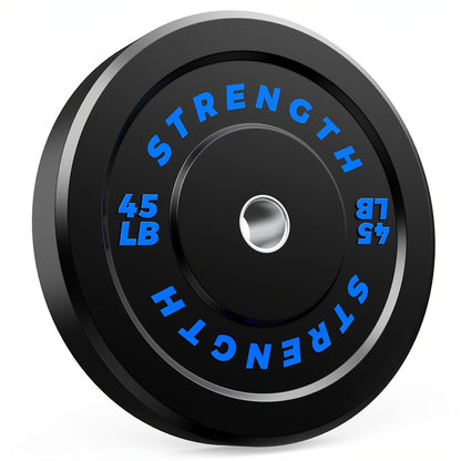 Black Olympic-Style Weight Plates with Colored Weight Markings in 10, 15, 25, 35 or 45 lb Options