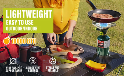 Backpacking Stove Bottletop Propane, Hotdevil HD-5005 Camping Stove with Instant Ignition, Propane & MAPP Gas Compatible