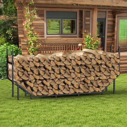 Firewood Rack Heavy Duty Adjustable – Outdoor & Indoor Log Holder with Cover, A-Frame Steel Wood Storage Stand for Fireplace, Patio, Cabin