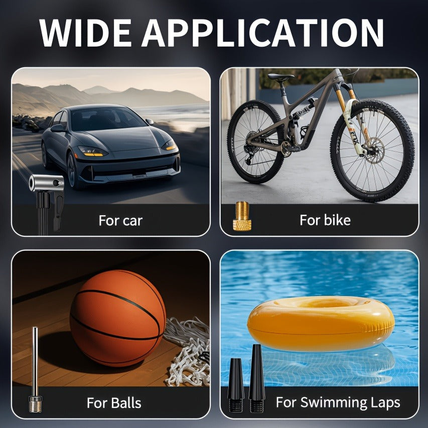 Portable Wireless Tire Inflator Air Compressor Digital Display Fast Pump Lithium Battery for Car Motorcycle Bike Emergency Inflation