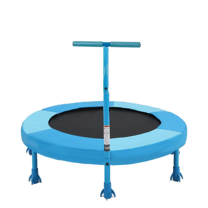 36 Inch Kids Indoor Trampoline with Handle – 7-Leg Safety Design, 2.0mm Steel Frame, 28 Coil Springs, Non-Slip Feet, PP Jump Mat