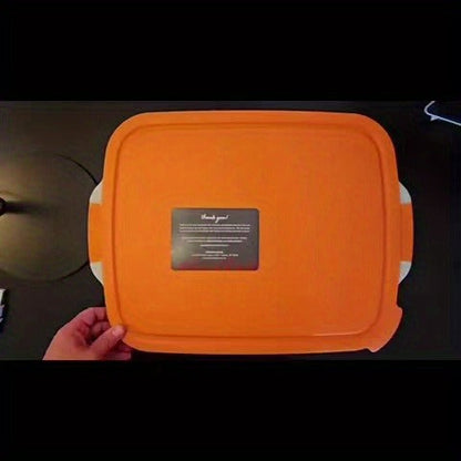 Collapsible BBQ Prep Caddy with Cutting Board & Lid – 3-in-1 Foldable Grill Preparation Tub, Food-Safe Plastic