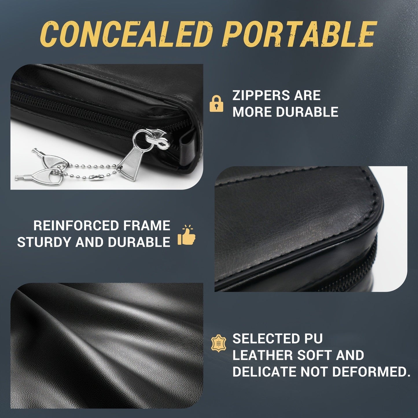 Lockable Soft Pistol Case Book-Style Handgun Storage Bag with Zipper – Discreet Portable Gun Case for 9mm & Most Handguns