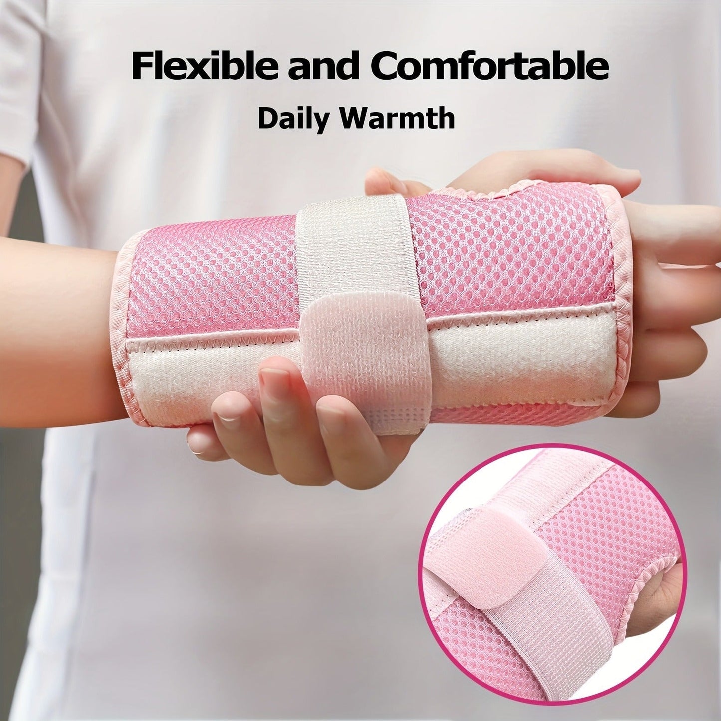 Wrist Brace with Double Splint Support & Triple Compression – 1 Pair Breathable Hook-and-Loop Wrist Guard for Sports
