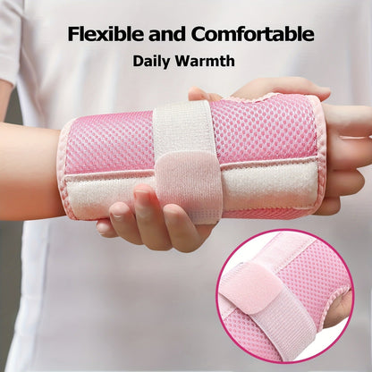 Wrist Brace with Double Splint Support & Triple Compression – 1 Pair Breathable Hook-and-Loop Wrist Guard for Sports