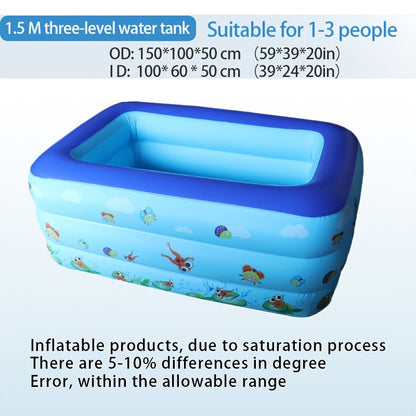 Inflatable Pool XL Extra Large Backyard Swimming Pool 3-Chamber Thick PVC Family Pool for Adults Kids Summer Outdoor Fun Multiple Sizes