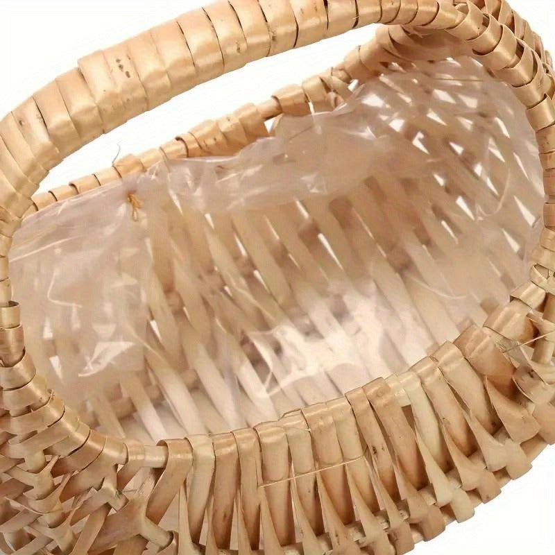Wicker Basket Set Half Moon Shape with Handle – Small Rattan Baskets 3/5/6 Pcs for Wedding Flower, Home Decor, Garden Storage & Picnic
