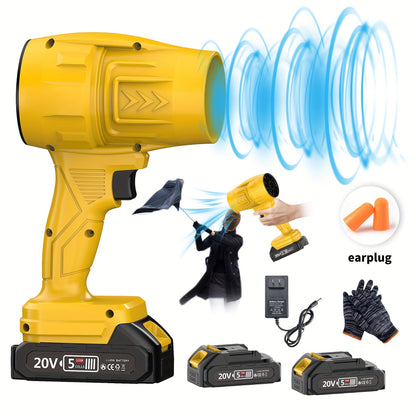 20V Cordless Leaf Blower with 50, 000 RPM Marking, Yellow or Green Body and Six Dual-Battery Package Options