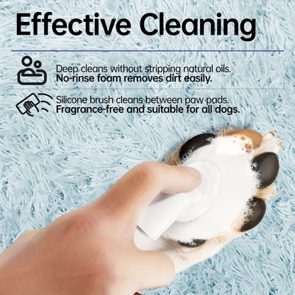 Dog Paw Cleaner No-Rinse with Soft Brush – pH Balanced Paw Wash for Dogs & Cats, 5oz Gentle Grooming Cleanser in Lavender Chamomile