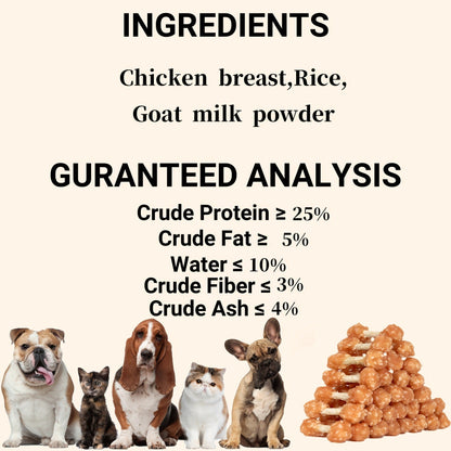 Dog Treats Chicken and Rice Dumbbell-Shaped Bites with Multipack and Two Flavor-Label Options