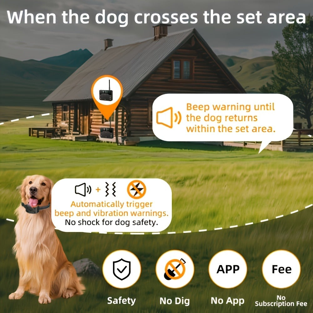 Wireless Dog Fence System with Remote Training Collar – 2.4GHz 800ft Range, 9-Level Adjustable, Containment System