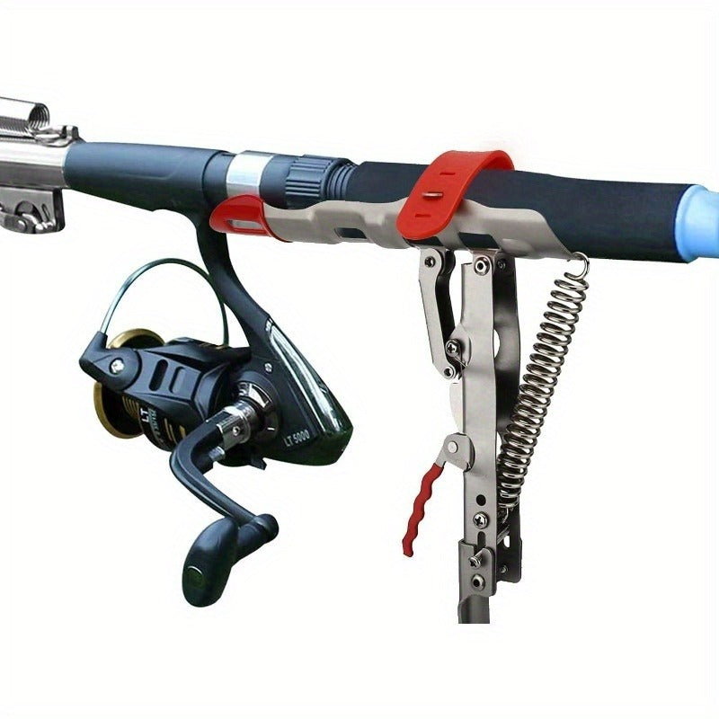 Spring Fishing Rod Holder with Auto Hook Setter – Adjustable High-Sensitivity Stainless Steel Bank Fishing Pole Stand