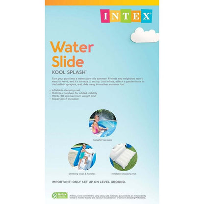 Inflatable Pool Water Slide for Kids, Backyard Water Slide with Built-in Sprinklers for Garden, Patio and Yard Use