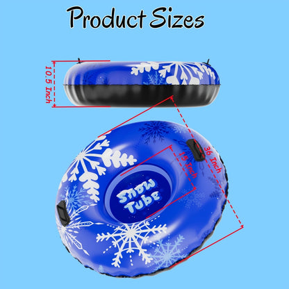 Snow Sled Tubes 3-Pack Foldable Inflatable – Triple-Layer PVC Snow Tubes 36 & 40 Inch, 220 lbs Capacity, 3-Layer Airlock Valve