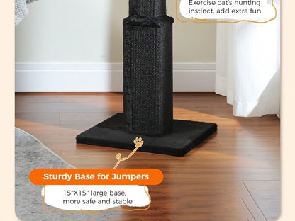 Cat Scratching Post Multi-Tier Sisal Tower for Indoor Cats – 18.9" & 32" Cat Tree with Hanging Ball Toy, Natural Sisal Rope, Sturdy Base