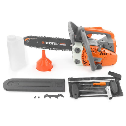 25.4CC 12-Inch Top-Handle Gas Chainsaw with Two-Stroke Engine and Pictured Accessory Group