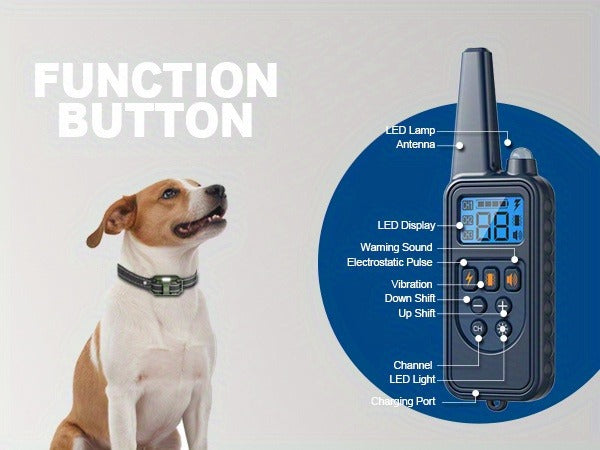 Dog Training Collar with Remote – LED Light, Beep, Vibration & Safe Shock Modes | Waterproof E-Collar for 1