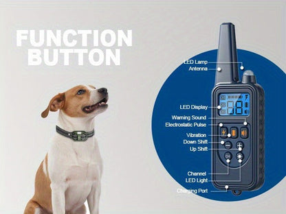Dog Training Collar Remote Set with LED, Beep, Vibration and Static Modes for One, Two or Three Receivers