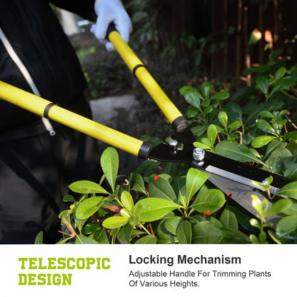 Extendable Pruning Shears 22-27.5 Inch – SK5 Steel Blades Cut 2.5" Branches, Shock-Absorbing Ergonomic Handle