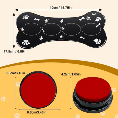 Dog Communication Buttons for Talking – Pet Training Buttons with Mat, Recordable Dog Talking Button Set, Durable Easy-Clean
