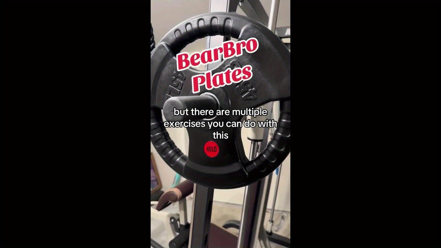 Tri-Grip Weight Plates with Three Hand Openings and 25, 35 or 45 lb Options for Barbell Training