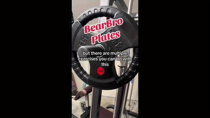 Tri-Grip Weight Plates with Three Hand Openings and 25, 35 or 45 lb Options for Barbell Training