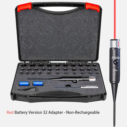 Bore Sight Laser Kit Red & Green Laser Boresighter with 8 & 32 Adapters – Multi-Caliber Universal Bore Sighter for .17 Cal to 12GA Rifle