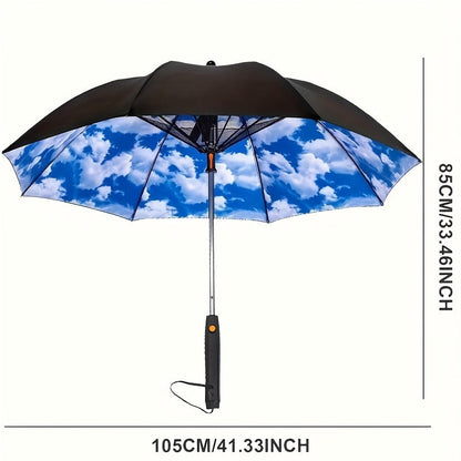 UV Protection Sun & Rain Umbrella with Black Vinyl Coating – 8-Rib Aluminum Frame Windproof Parasol for Outdoor Sun Protection