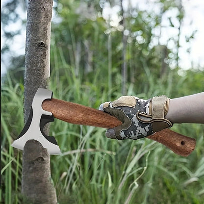 Splitting Axe Forged Carbon Steel 15.6-Inch with Handcrafted Wooden Grip, Professional Backyard Hatchet for Wood Chopping