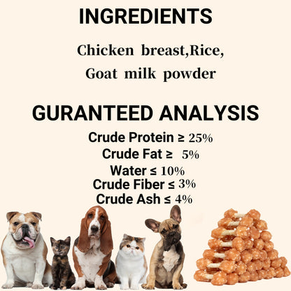 Chicken Dog Training Treats Dumbbell Shape – Natural High Protein Reward Snacks for Small Medium Large Dogs, Rice & Chicken Flavor