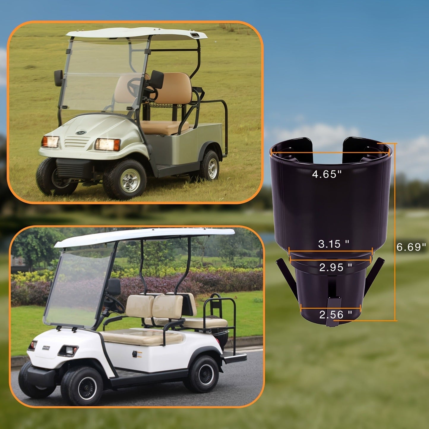 Golf Cart Heater 8520 BTU Portable Propane Catalytic Burner with Cup Holder Mount, Pulse Ignition