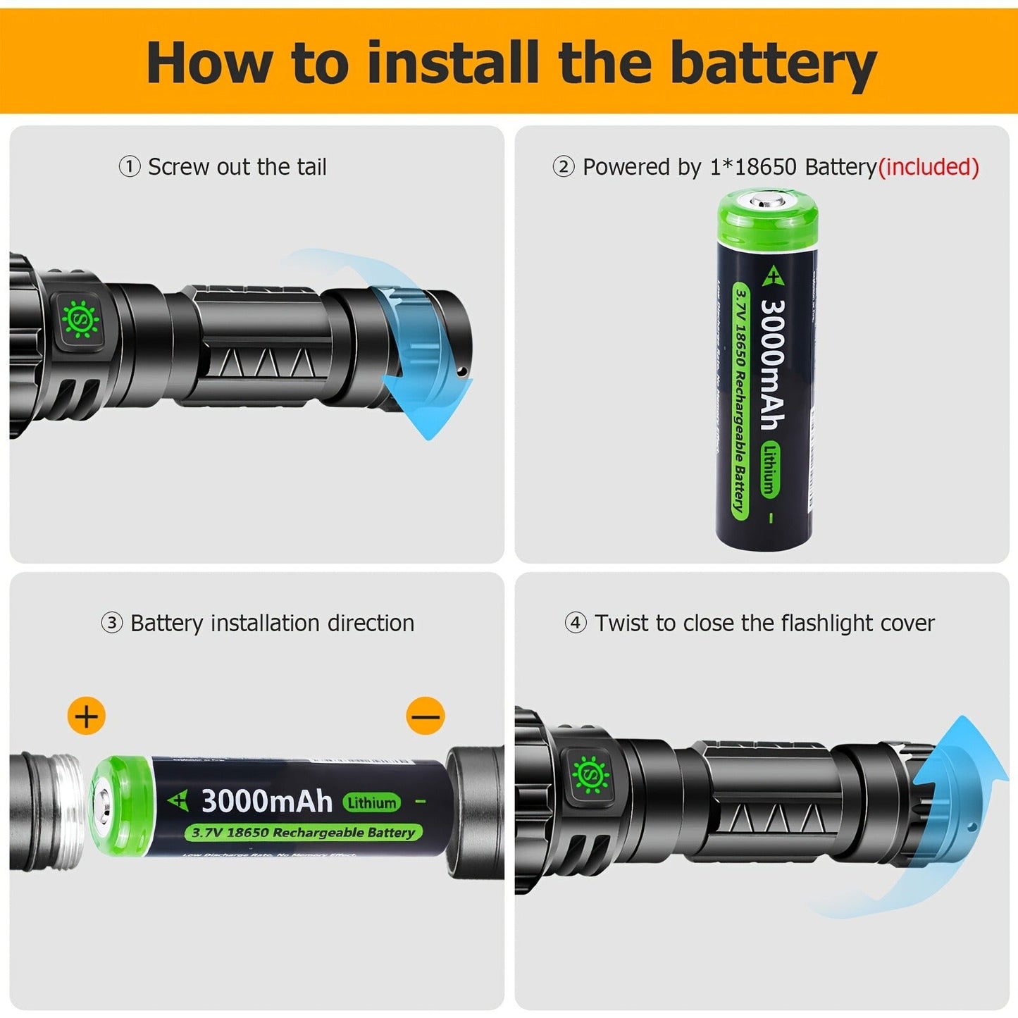 Picatinny Rail Flashlight 2 Pack – High Lumen Tactical Torch, 5 Modes, USB Rechargeable, 20mm Rail Mount, Wrist Strap & Remote Switch