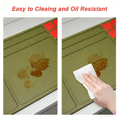 Gun Cleaning Mat with Magnetic Parts Tray – Heavy Duty Non-Slip Rubber Solvent-Resistant Pad for Pistol Rifle Handgun Maintenance