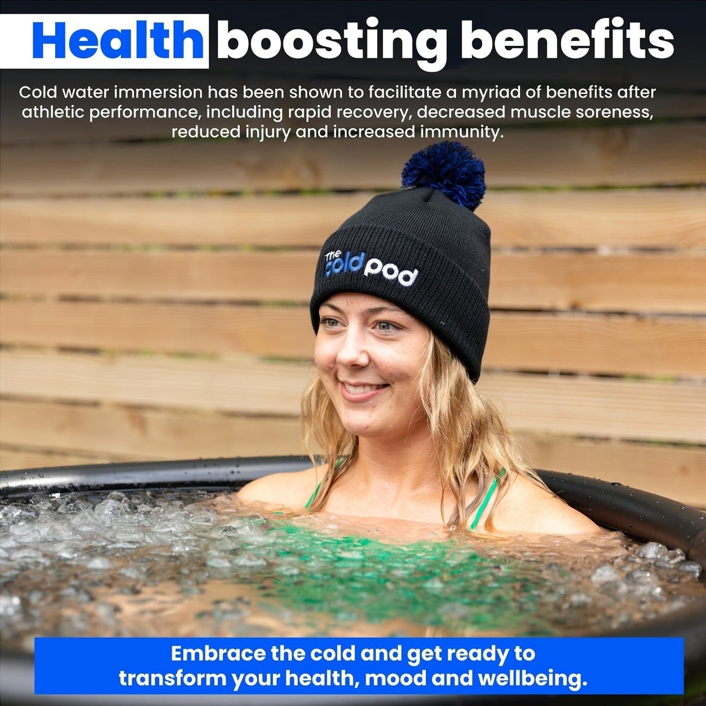 Cold Plunge Tub Foldable Ice Bath, 95-Gallon 34"x34"x30" Portable Cold Water Therapy Tub for Indoor & Outdoor Recovery