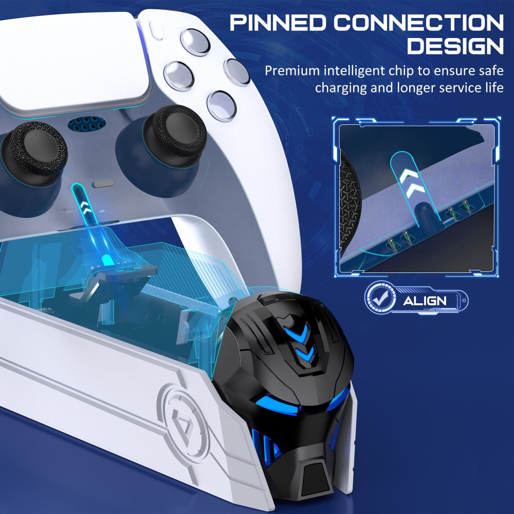 DualSense & DualSense Edge PS5 Controller Charging Station with LED Light, Dual Fast Charging Dock for PlayStation 5 Controllers
