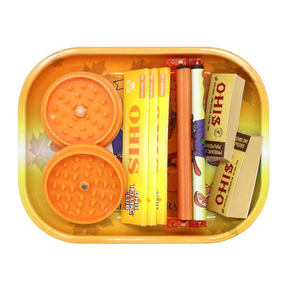 Rolling Tray Set with Grinder Rolling Papers Filter Tips Cigarette Maker – Complete Smoking Accessories Kit Gift Set for Valentine's Day