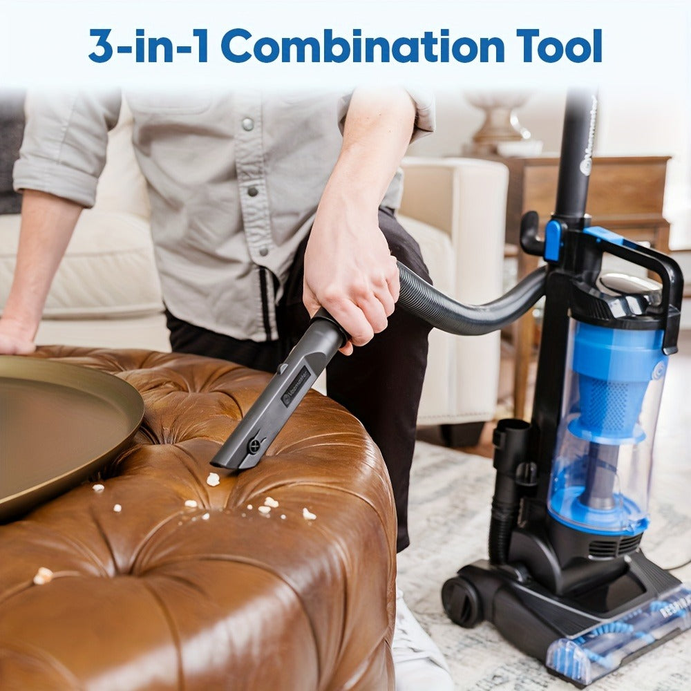 Bagless Upright Vacuum 1150W Cyclone Filtration Large Dust Cup 17ft Cord Corded Floor Cleaner for Entryways, Bedrooms and Living Spaces
