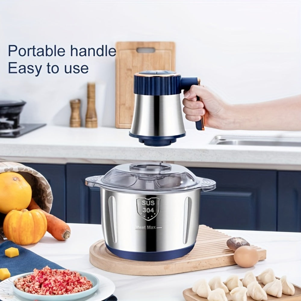 Electric Food Chopper with Top-Motor Design and 2L, 3L or 5L Bowls in Blue or Green Options