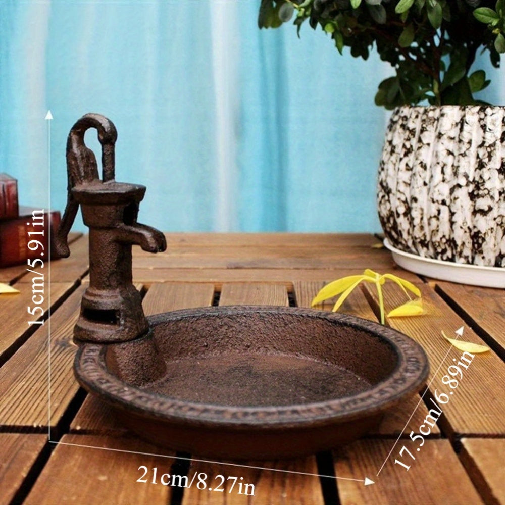 Bird Feeder Cast Iron Water Pump | Outdoor Garden Patio Wild Birds