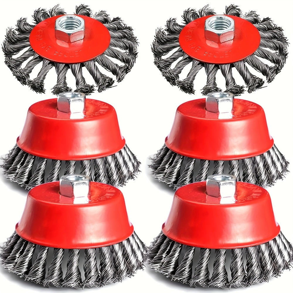 Wire Wheel Cup Brush 4 Inch Stainless Steel for Angle Grinder 2 Pack Metal Cleaning Rust Removal Paint Stripping Weld Cleaning Tool for DIY
