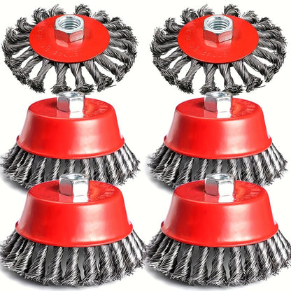 Wire Wheel Cup Brush 4 Inch Stainless Steel for Angle Grinder 2 Pack Metal Cleaning Rust Removal Paint Stripping Weld Cleaning Tool for DIY